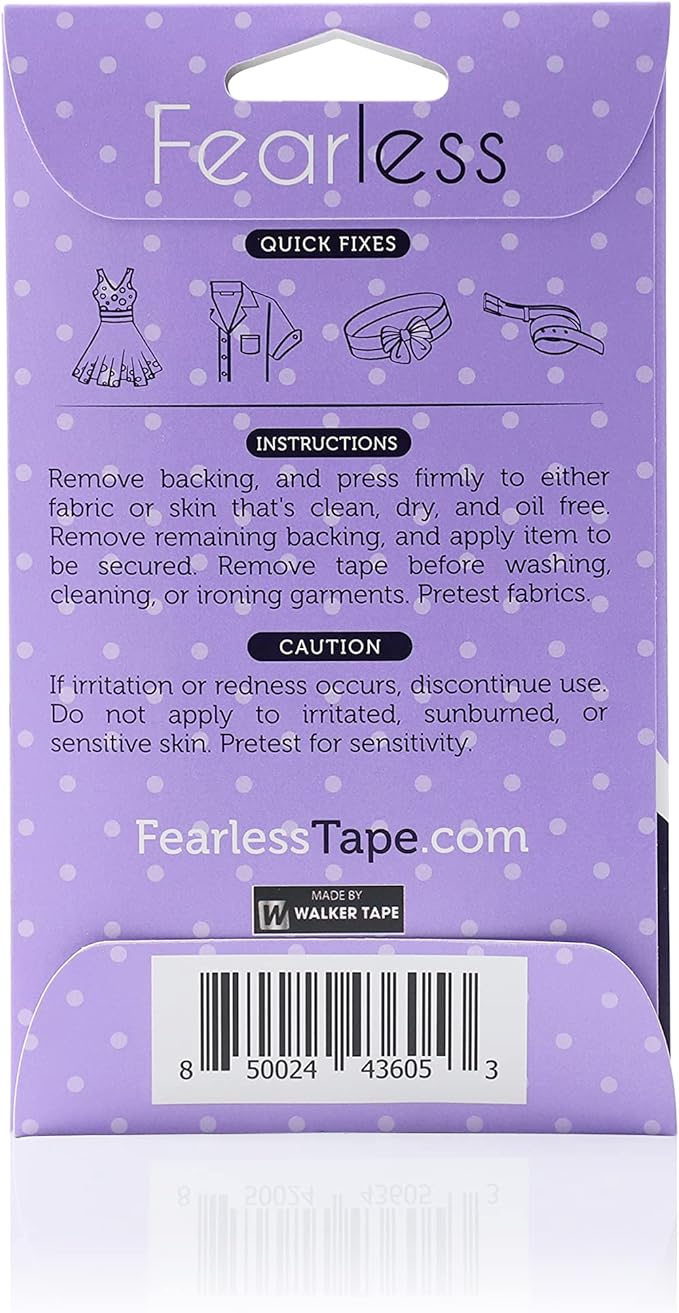 Fearless Tape - Double Sided Extra Wide Tape for Fashion, Clothing and Body (36 Strip Pack)
