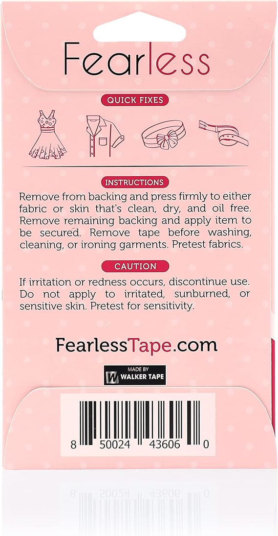 Back of the fearless double sided dots packaging
