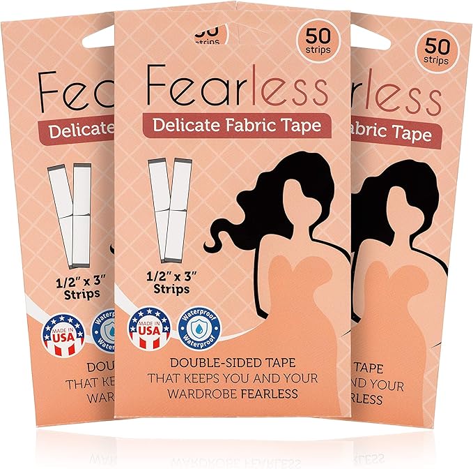 Fearless Tape - Delicate Fabric - Women's Double Sided Tape for Clothing and Body, 50 Count