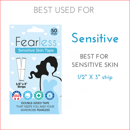 Fashion Tape - Sensitive Skin - Women's Double Sided Tape for Clothing and Body, 50 Count | Fearless®