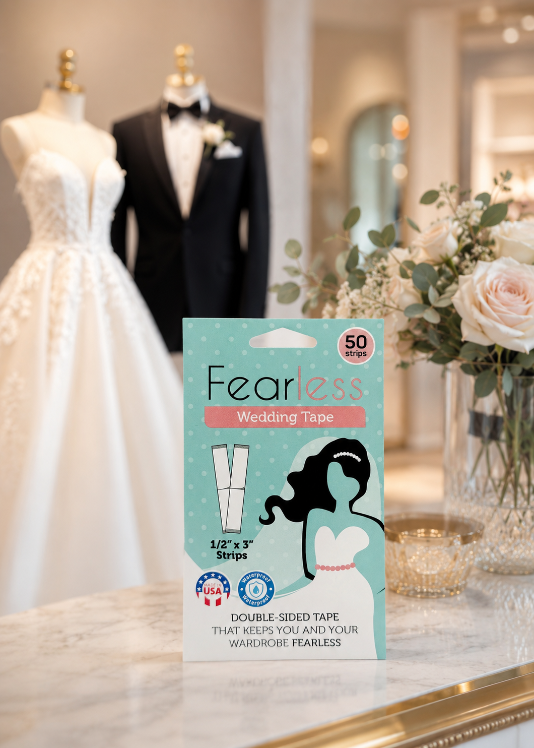 fashion tape for dresses Fearless - Delicate Fabric clear look that blends with all skin tones Fearless Tape - Double Sided