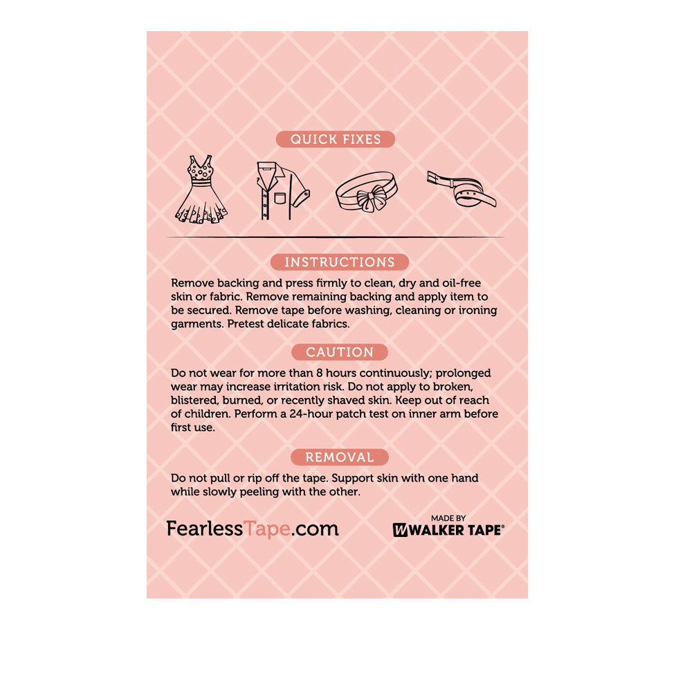 Fashion Tape - Delicate Fabric - Women's Double Sided Tape for Clothing and Body, 50 Count | Fearless®