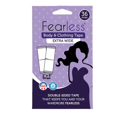 Fashion Tape - Double Sided Extra Wide Tape for Fashion, Clothing and Body (36 Strip Pack) | Fearless®