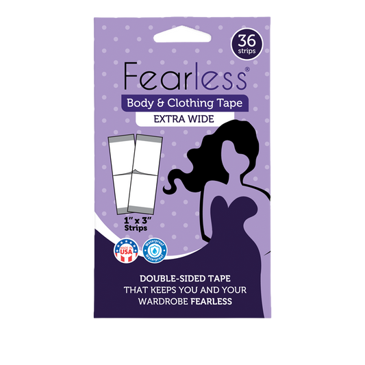 Fashion Tape - Double Sided Extra Wide Tape for Fashion, Clothing and Body (36 Strip Pack) | Fearless®