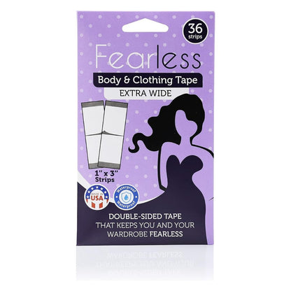 Fashion Tape - Double Sided Extra Wide Tape for Fashion, Clothing and Body (36 Strip Pack) | Fearless®