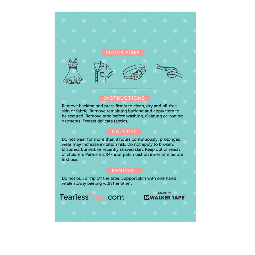 Fearless® Tape - Double Sided Fashion Tape, Clothing and Body - 2 Pack