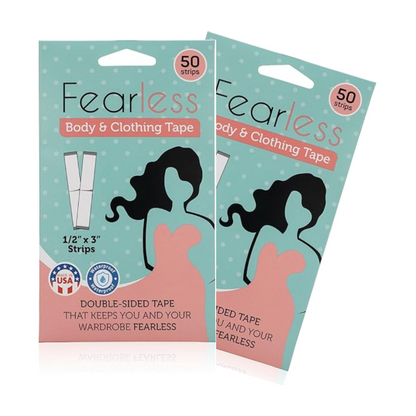 Two packages of Fearless® body and clothing tape on a white background